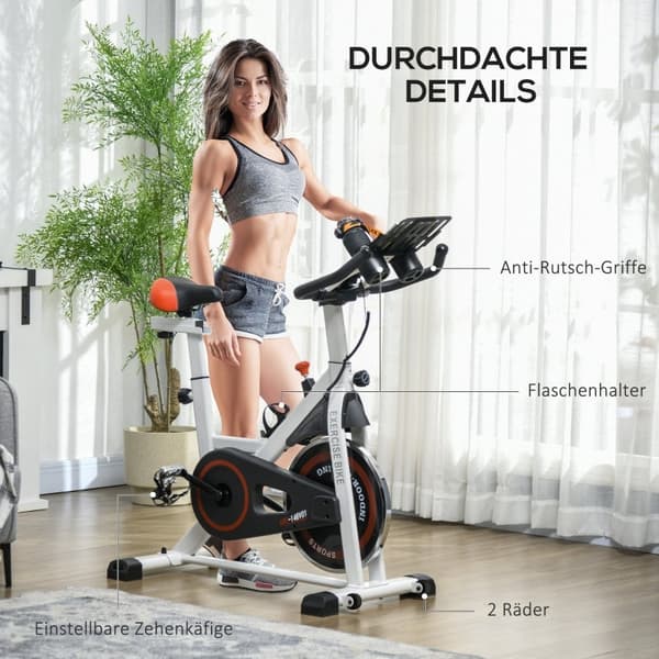 Rootz-kuntopyörä - Sisäpyöräilypyörä - Home Trainer - 8kg vauhtipyörä - Säädettävä vastus - Teräsrunko - 103cm x 53cm x 100-114cm