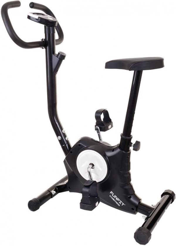 Kompakt mekanisk motionscykel til små rum, justerbar sæde & modstand, sort