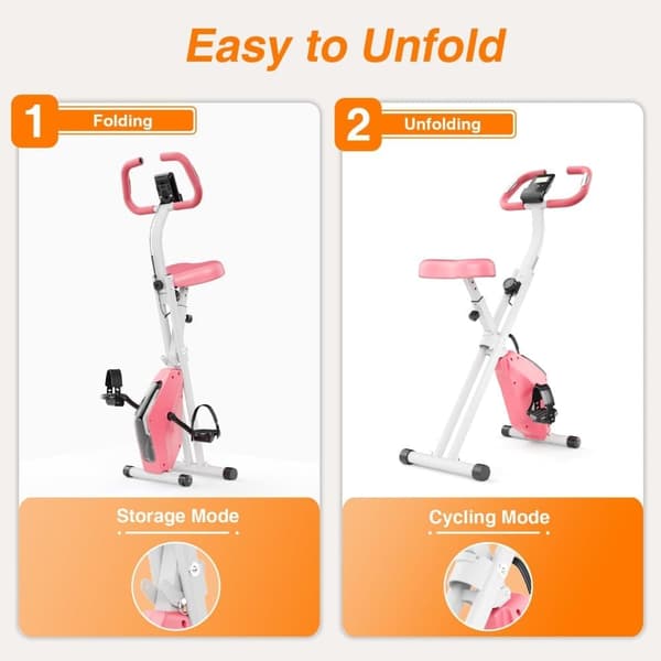 Hopfällbar Motionscykel med Magnetiskt Motstånd och LCD-display