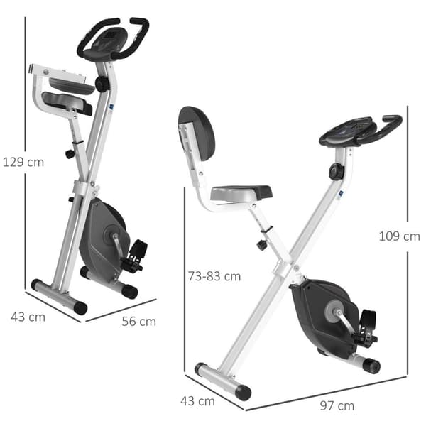 Rootz Foldble Magneettinen kuntopyörä - kuntopyörä - kotivalmentaja - Säädettävä satula - 43L x 97W x 109H CM
