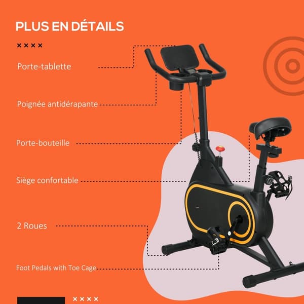 Rootz Hemövning Bike - Stationary Bike - Inomhuscykelcykel - Tyst svänghjul - 93x48.5x102-112cm - Justerbar LCD -skärm