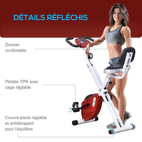 Rootz Foldble liikuntapyörä FFHANDBALL - Magneettinen pyörä - Kiinteä sykli - Cardio Fitness - 43L x 97W x 109H CM