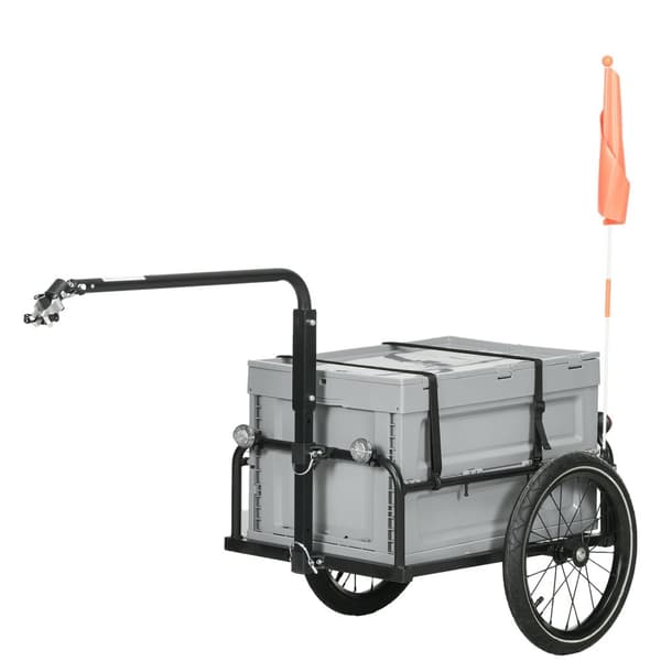 Rootz Bicycle Trailer - Bike Cart - Cargo Trailer - Fjernelig 65L Box - Sikkerhedsreflektorer - 145 cm x 61 cm x 76/81 cm - Max Load 40 kg