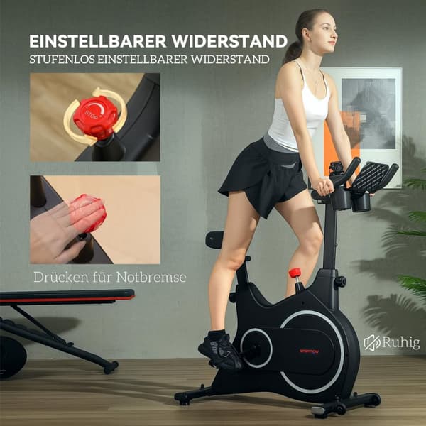 Rootz Home Bike Fitness Bike - Träningscykel - Ergometer - Bekväm säte - Kompakt design - 97 cm x 52 cm x 113 cm