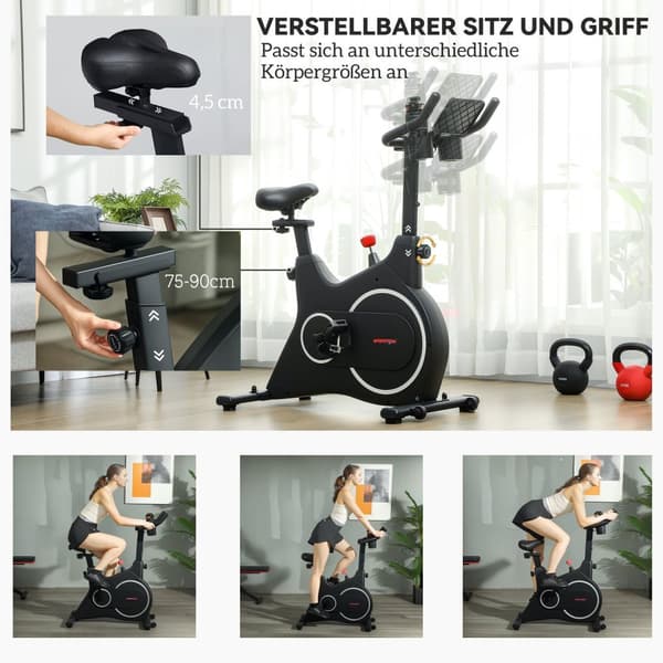 Rootz Home Bike Fitness Bike - Träningscykel - Ergometer - Bekväm säte - Kompakt design - 97 cm x 52 cm x 113 cm