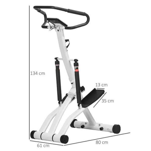 Stepper med handtag, 80x61x134 cm, Svart+Silver