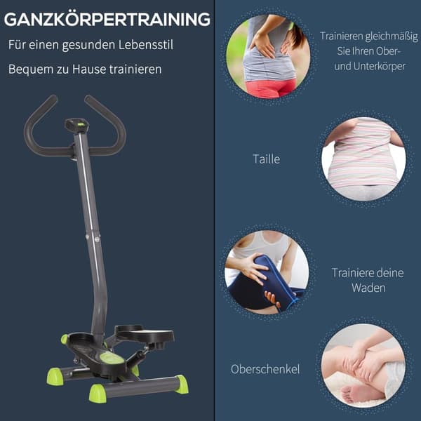 Fitness Stepper, 55x44x108 cm, Grå & Grøn