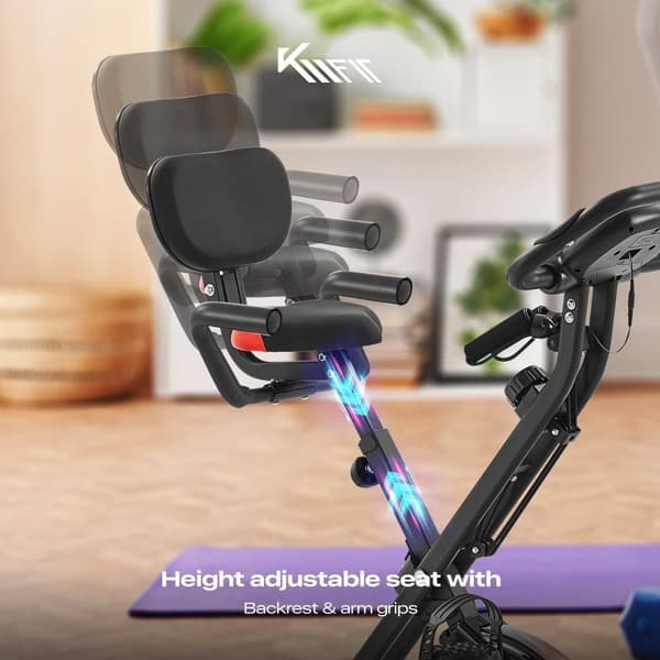Motionscykel med gulvbeskyttelsesmåtte