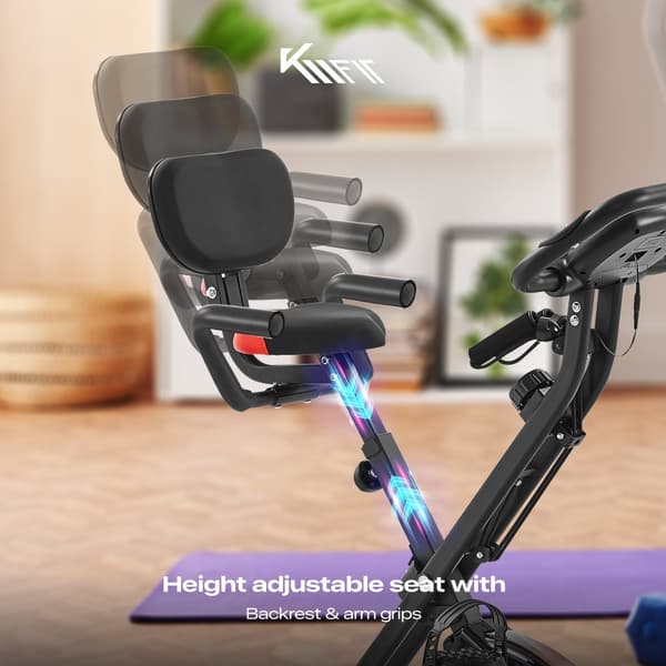 Motionscykel med gulvbeskyttelsesmåtte