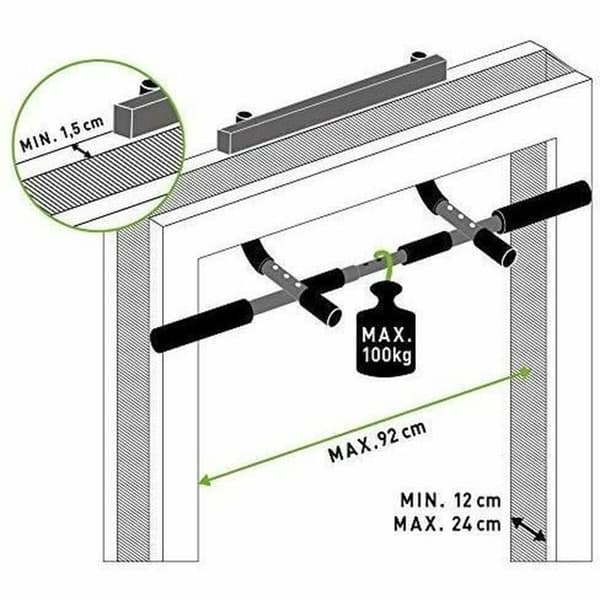 Pull-up Bar Schildkröt Sort Metal Stål Jern ABS TPE Foam EVA