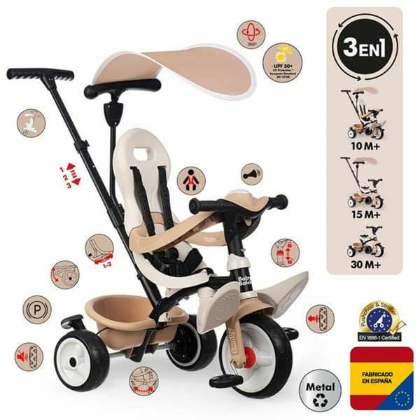 Trehjulssykkel Smoby Beige