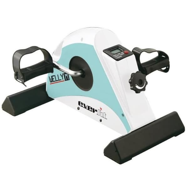 EVERFIT WELLY-M mini motionscykel - Vit, blå och svart - Manuellt justerbar intensitet