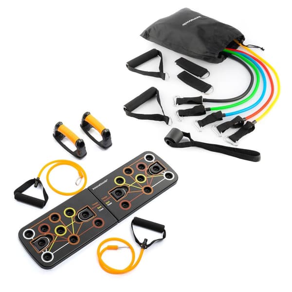 Pack Upphävningsbräda och Set med motståndsband, tillbehör och träningsguide InnovaGoods