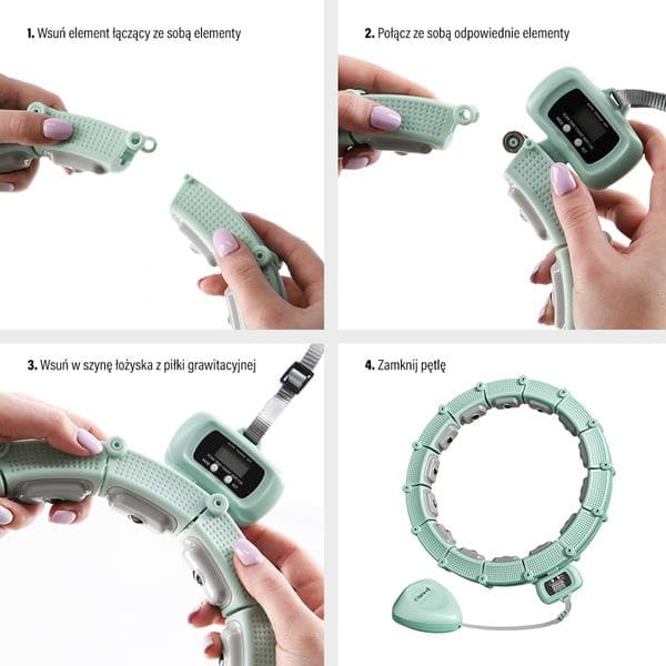 HULA HOP MAGNETISK GRÖN HHM14 SET MED HMS COUNTER + SLIMMING BELTE BR163 SVART