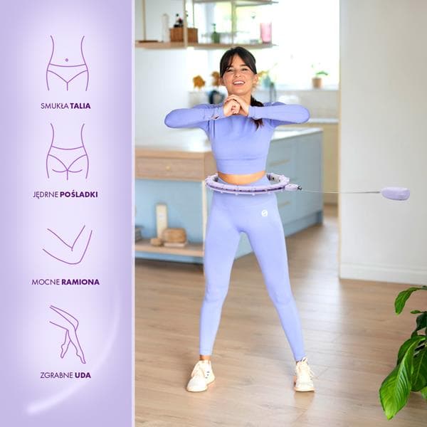 VIOLET HHM14 MAGNETISK HULA HOPP SET MED HMS BÄNK + BR163 SVART SLIMNINGSBÄL