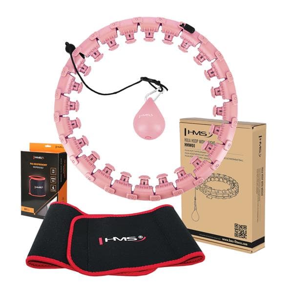 HULA HOPPE SÆT HHW01 PINK MED PROJEKTIONER OG HMS VÆGT + BR163 RØDT BÆLTE