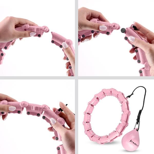 HULA HOP SET HHW02 VAALEANPINKI ULKOISTEN JA HMS-PAINOILLA + BR163 PUNAINEN VYÖ