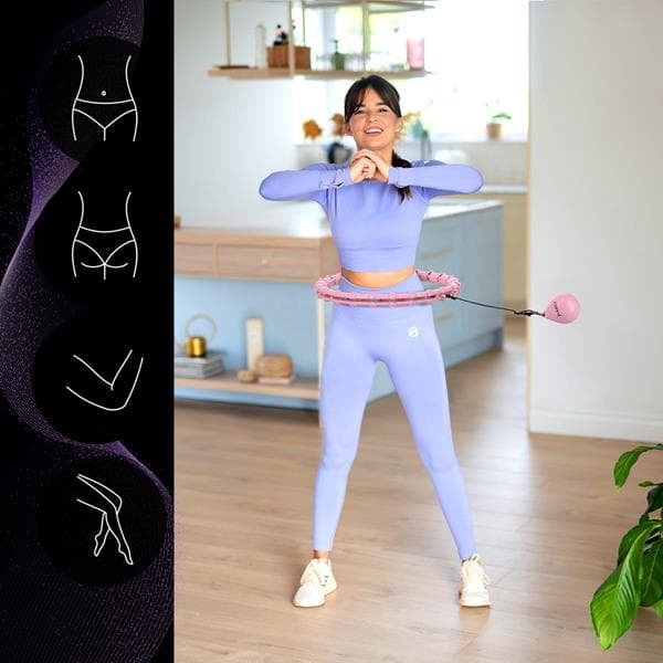 HULA HOP SET HHW02 VAALEANPINKI ULKOISTEN JA HMS-PAINOILLA + BR163 PUNAINEN VYÖ