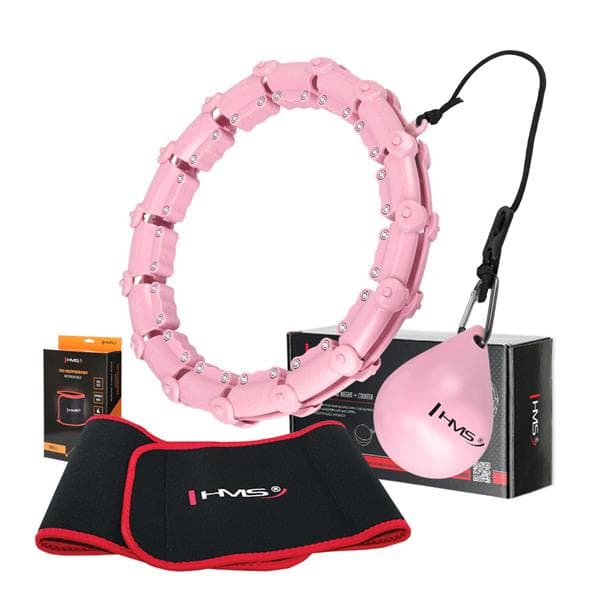 HULA HOP SET HHW02 VAALEANPINKI ULKOISTEN JA HMS-PAINOILLA + BR163 PUNAINEN VYÖ