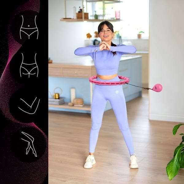 HULA HOP SET OHA02 PINK ULKOISTA JA PAINO YKSI FITNESS + VYÖ BR160