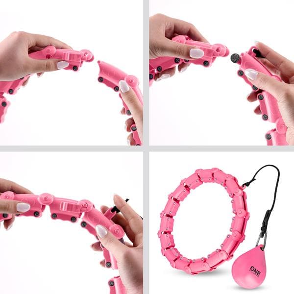 HULA HOP SET OHA02 PINK ULKOISTA JA PAINO YKSI FITNESS + VYÖ BR160