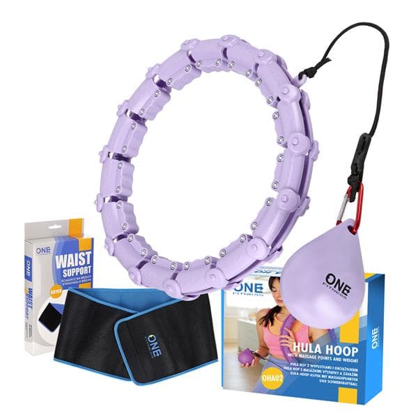 HULA HOP SETTI OHA02 VIOLETTI ULOTTEILLA JA PAINO ONE FITNESS + VYÖ BR160
