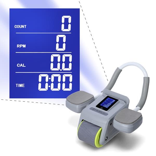 KA08 GRÅ ABS AUTOMATISK MAVEHJUL MED LCD-DISPLAY OG HMS-OPLADNING