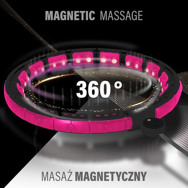 HHM16 HULA HOP MUSTA/PINKI MAGNEETIT JA PAINO + HMS-LASKIN