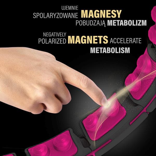 HHM16 HULA HOP MUSTA/PINKI MAGNEETIT JA PAINO + HMS-LASKIN