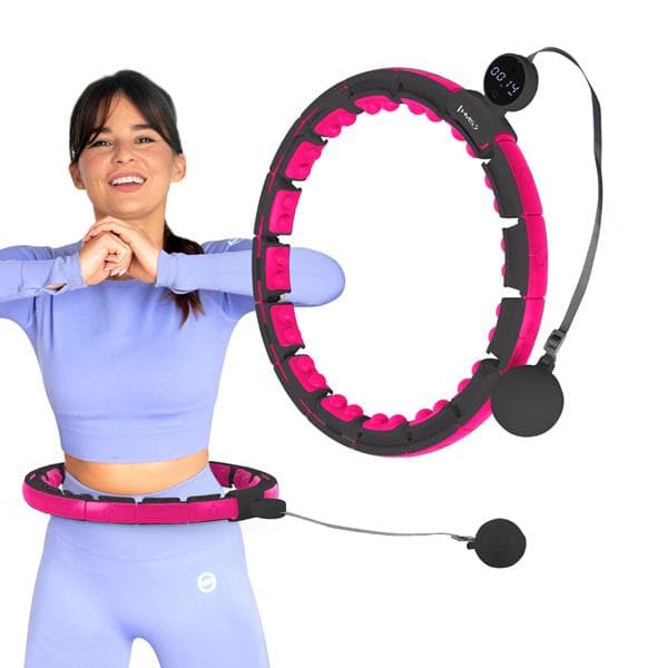 HHM16 HULA HOP MUSTA/PINKI MAGNEETIT JA PAINO + HMS-LASKIN