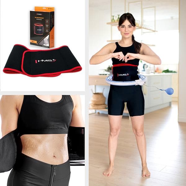 BLÅ HHM15 MAGNETISK HULA HUMLE SET MED HMS COUNTER + BR163 RÖTT SLIMMING Bälte