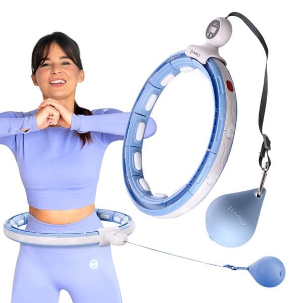 BLÅ HHM15 MAGNETISK HULA HUMLE SET MED HMS COUNTER + BR163 RÖTT SLIMMING Bälte