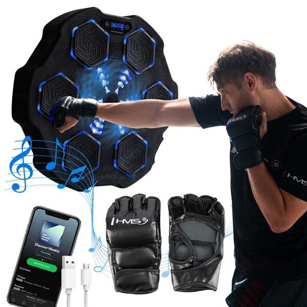 TB02 ELEKTRONISK BLUETOOTH BOXNINGSMÅL MED MUSIK OCH HMS-HANDSKAR