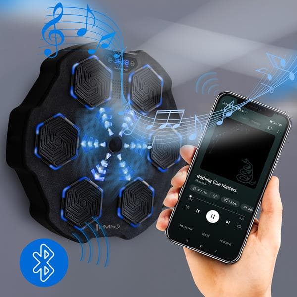 TB02 ELEKTRONISK BLUETOOTH BOXNINGSMÅL MED MUSIK OCH HMS-HANDSKAR