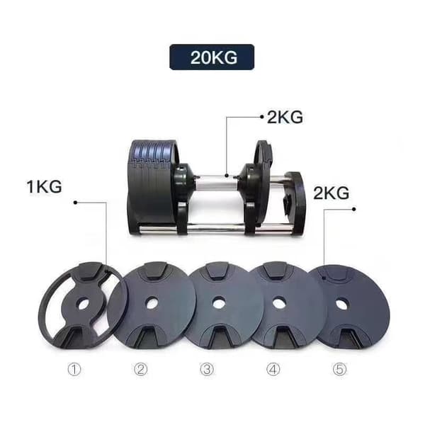 MASTER Spin håndvægte med justerbar enhåndsvægt 2-20 kg