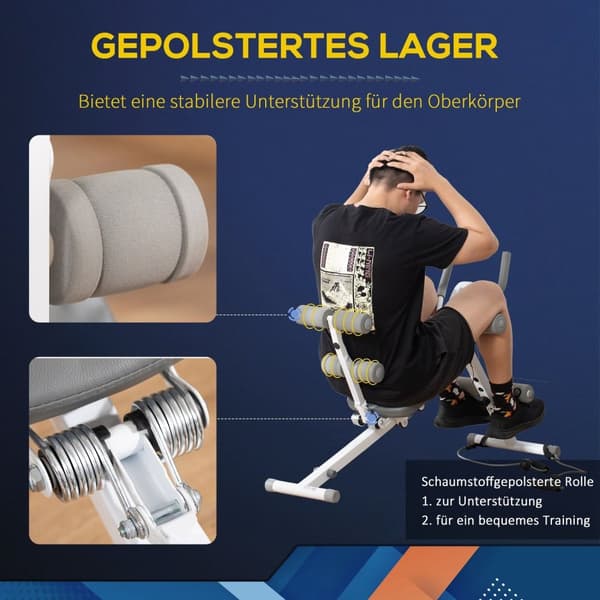 Rootz 2 i 1 sit -up -tränare - Abdominal Trainer - Fitness Equipment - LCD Monitor - Stålram - 117 cm x 46 cm x 70 cm