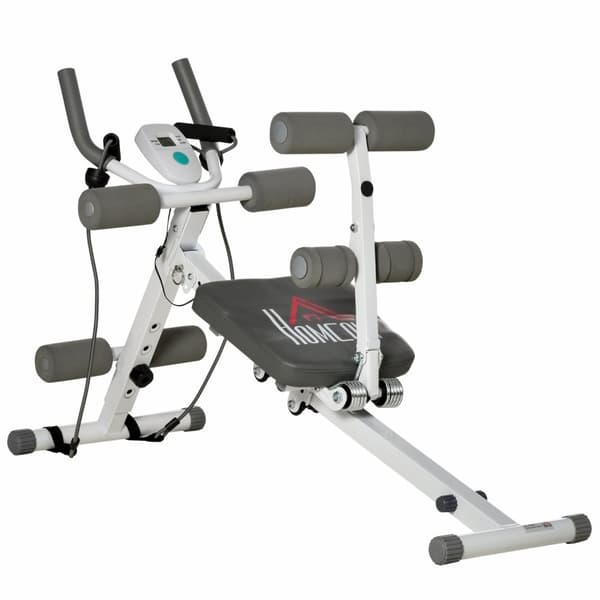 Rootz 2 i 1 sit -up -tränare - Abdominal Trainer - Fitness Equipment - LCD Monitor - Stålram - 117 cm x 46 cm x 70 cm
