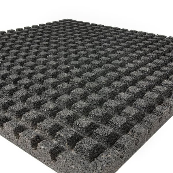 Gummigulv 1x1m lige kanter, 15 mm, JTC Power