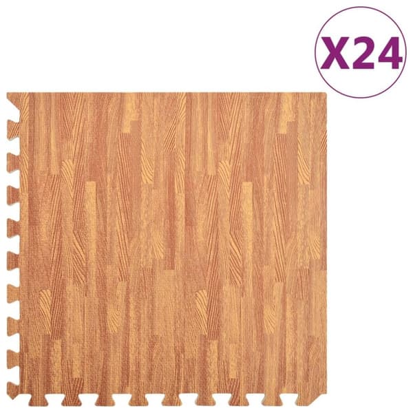 vidaXL Gulvmatter 24 stk trekorn 8,64 ㎡ EVA-skum