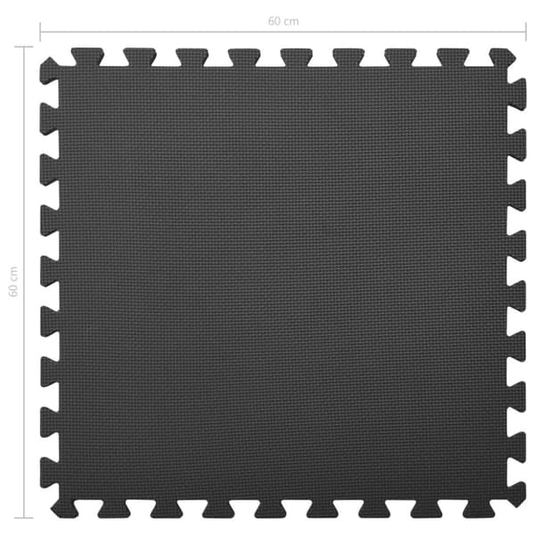 vidaXL Gulvmatter 12 stk 4,32 ㎡ EVA-skum svart