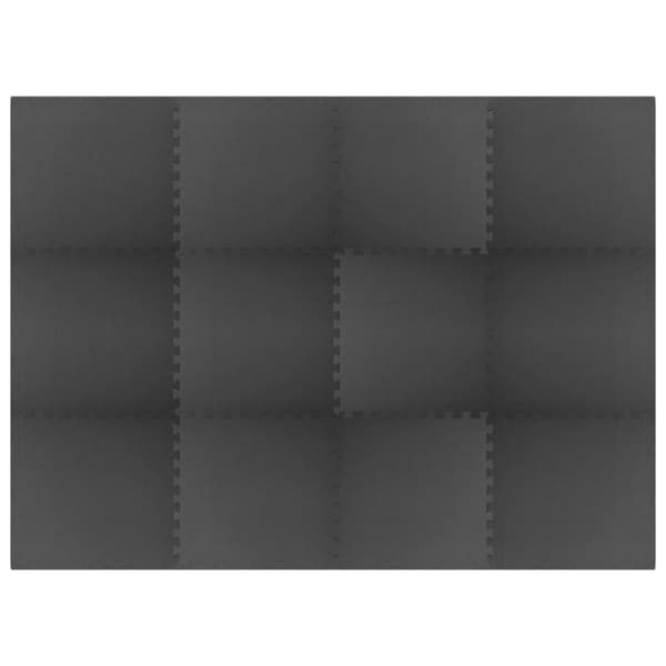 vidaXL Gulvmatter 12 stk 4,32 ㎡ EVA-skum svart