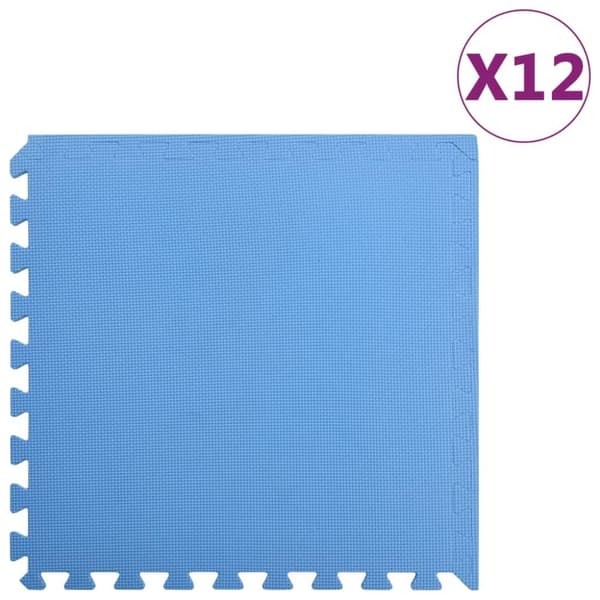 vidaXL Gulvmatter 12 stk 4,32 ㎡ EVA-skum blå
