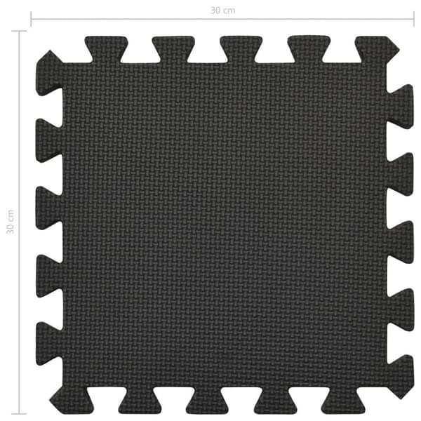 vidaXL gulvmåtter 54 stk. 4,86 ㎡ EVA-skum sort