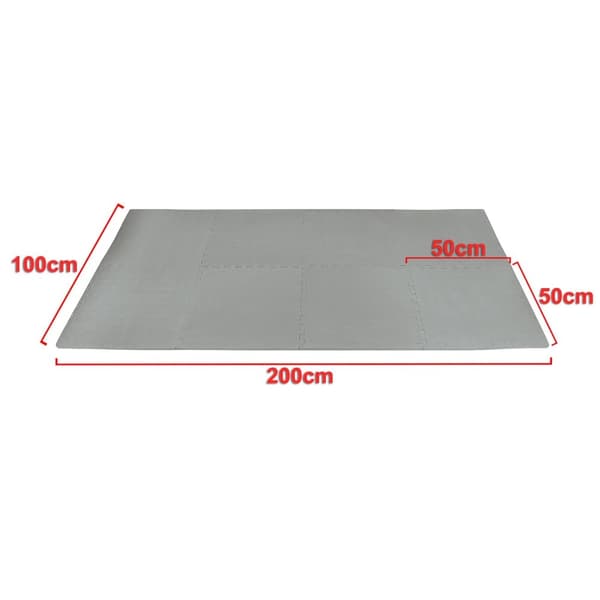 Träningsutrustning för sportgolv - 50 x 50 cm - 8 stycken - grå