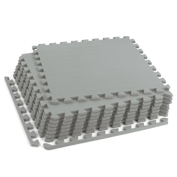 Sportsgulv fitnessudstyr - 50 x 50 cm - 8 stk - grå