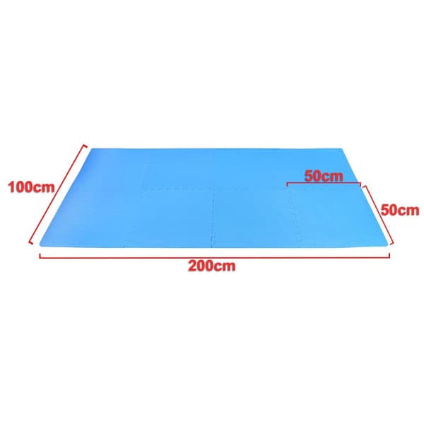 Träningsutrustning för sportgolv - 50 x 50 cm - 8 stycken - blå