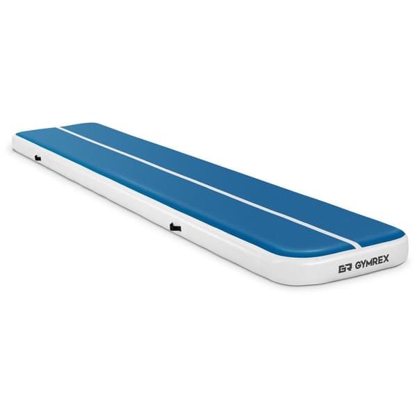Gymrex Uppblåsbar gymnastikmatta - 500 x 100 x 20 cm - blå och vit