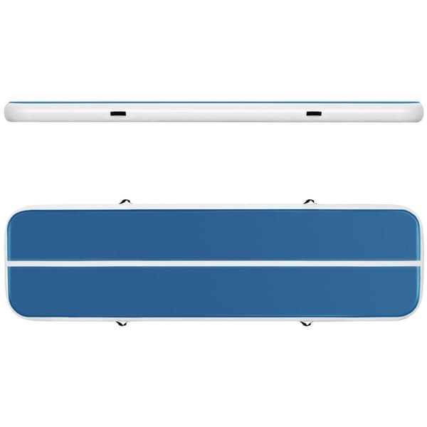 Gymrex Uppblåsbar gymnastikmatta - 400 x 100 x 20 cm - blå och vit