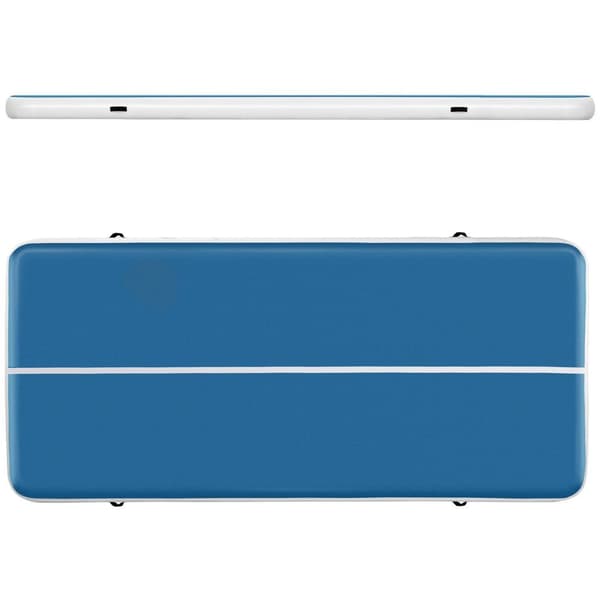 Gymrex Uppblåsbar gymnastikmatta - 300 x 200 x 20 cm - blå och vit
