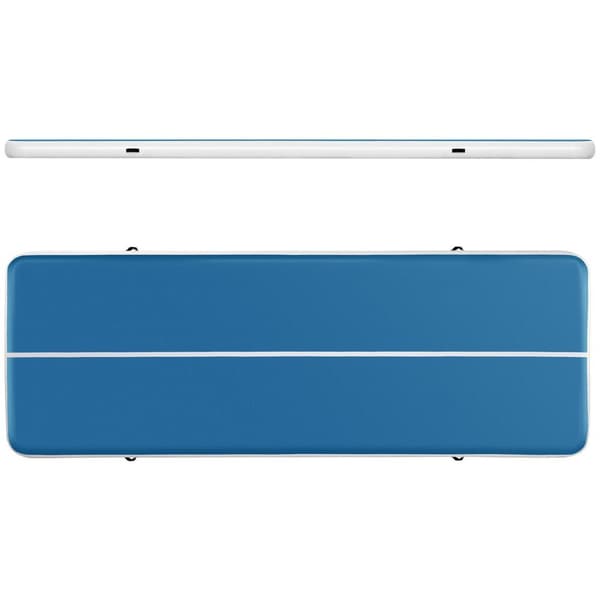 Gymrex Uppblåsbar gymnastikmatta - 600 x 200 x 20 cm - blå och vit